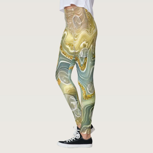 Leggings Fondo de textura de piedra de mármol líquido abstr (Izquierda)
