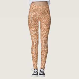 Leggings Fondo de textura de tela de lino marrón