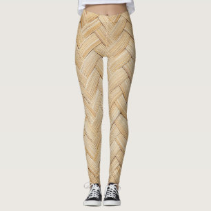 Leggings Fondo De Textura Resumen De Bambú Tejido.