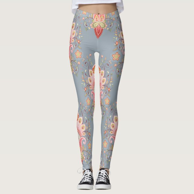 Leggings Fondo del Feather Peacock Oriental (Anverso)