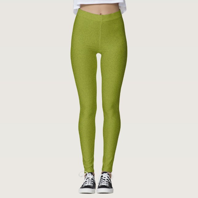 Leggings Fondo del grano de la verde lima del personalizar (Anverso)