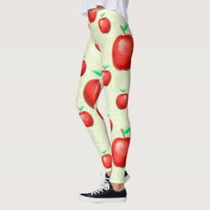 Leggings Fondo del manicomio del patrón de las manzanas el