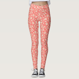 Leggings Fondo del patrón sin foco de flor