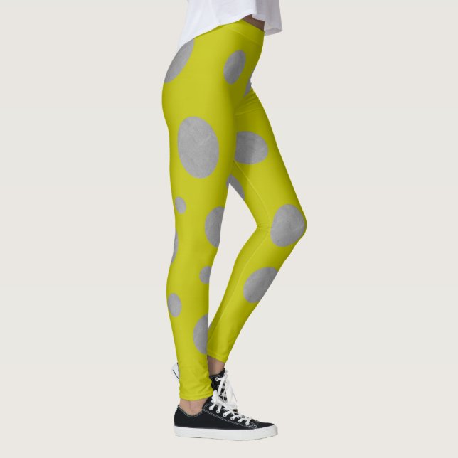 Leggings Fondo dorado con lunares de plata (Derecha)