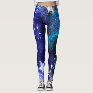 Leggings Fondo espacial con estrellas
