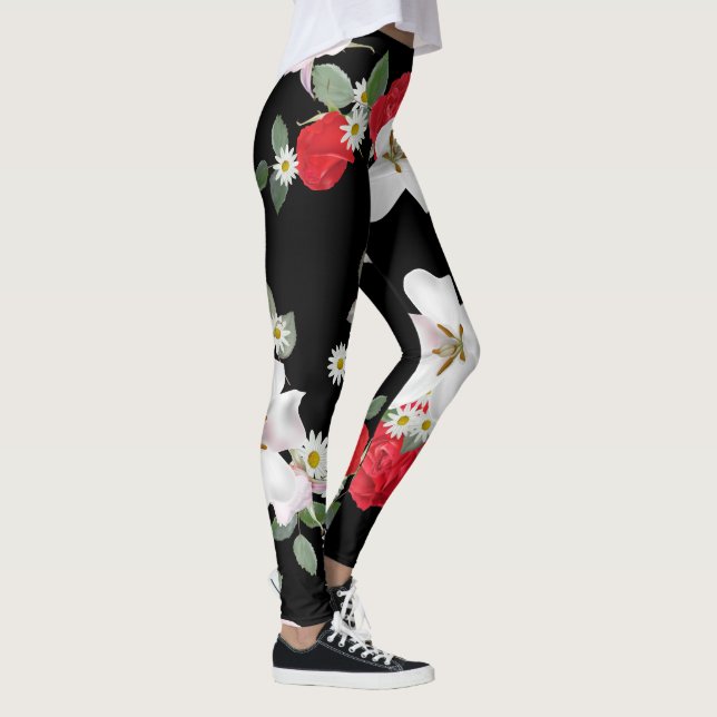 Leggings Fondo floral negro (Derecha)