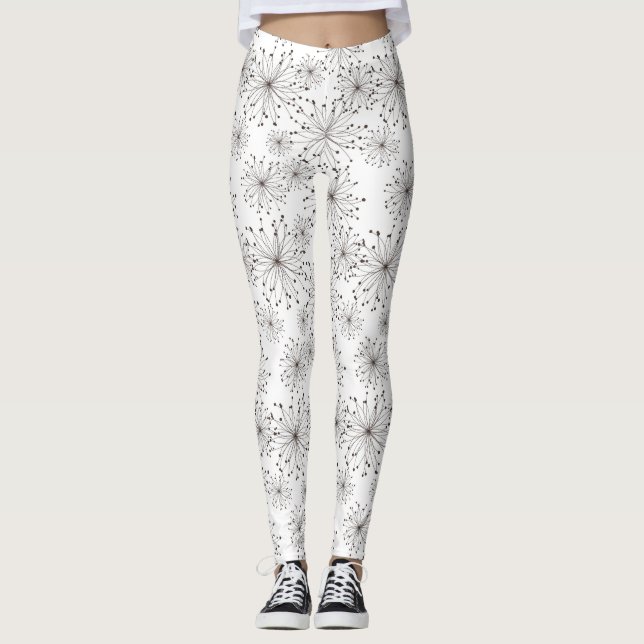 Leggings Fondo floral retro (Anverso)