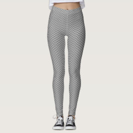 Leggings Fondo gris con patrón Chevron ZigZag DIY LG 0,5xOp
