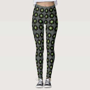 Leggings Fondo gris de flores escandinavas