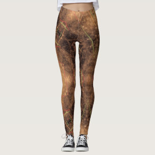 Leggings Fondo negro mágico Naranja kenidoscopo