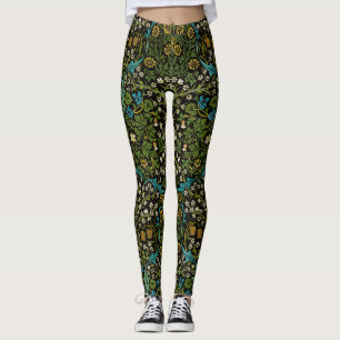 Leggings Fondo negro Morris Patrón vintage Blackthorn