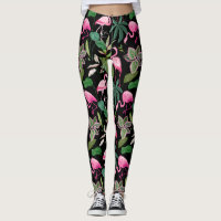 Fondo negro tropical Flamingo rosa