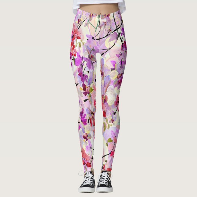 Leggings Fondo Orquídea-Sakura (Anverso)