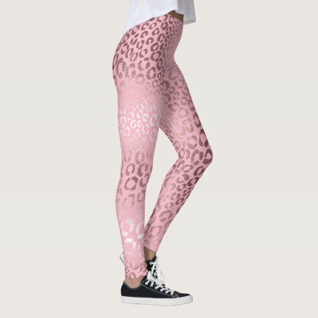 Leggings Fondo PixDezines Leopard/Faux Rosa Gold/DIY (Derecha)