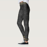 Leggings Fondo purpurinoso monocromático negro<br><div class="desc">Fondo purpurinoso monocromático negro con un patrón abstracto. Diseño de cristal moderno Guay.</div>