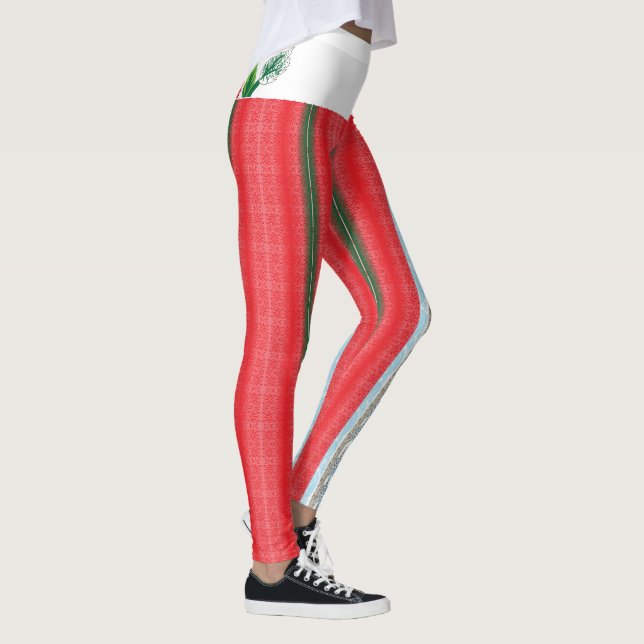 Leggings fondo rayado rojo y verde (Derecha)
