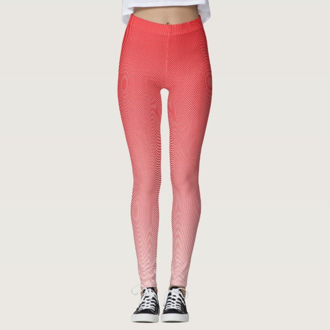 Leggings fondo rojo y blanco con cuadrados pequeños (Anverso)