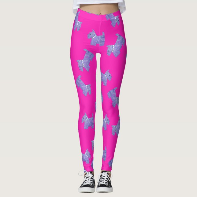Leggings Fondo rosa morado de Escocia Terrible (Anverso)