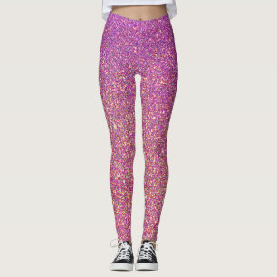 Leggings Fondo rosado del purpurina de Ombre