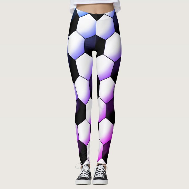 Leggings Fondo transparente del patrón de fútbol de estilo  (Anverso)