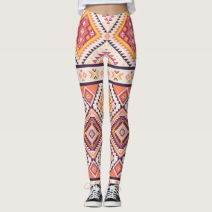 Leggings Fondo tribal azteca a rayas sin soldadura