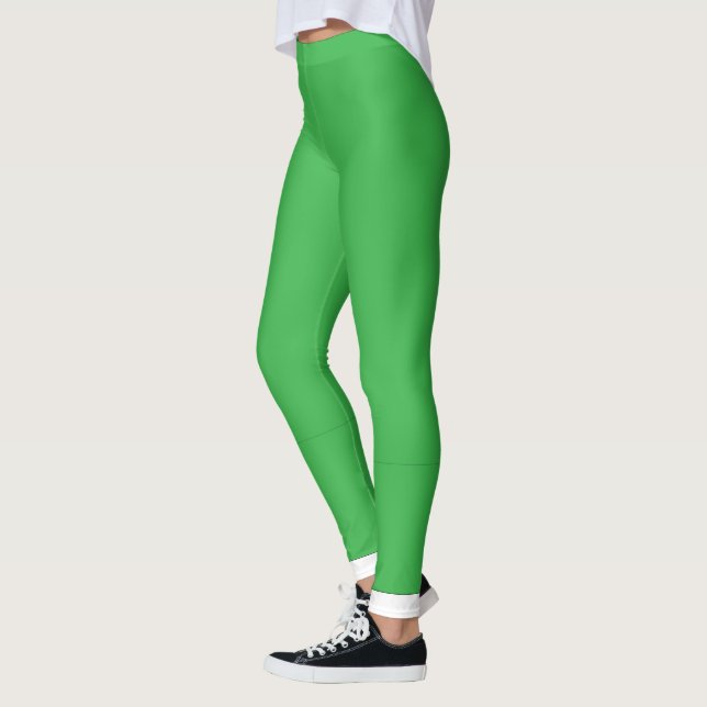 Leggings fondo verde con borde blanco (Izquierda)