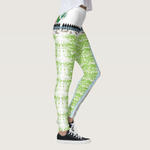 Leggings fondo verde y blanco con puntos pequeños