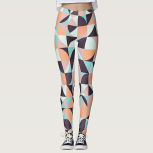 Leggings Fondo vintage retro geométrico, sin costura