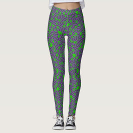 Leggings Foot prints 01.b.green morple BG