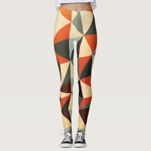 Leggings Forma de diamante: diseño abstracto de vintage