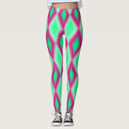 Leggings Forma de gradiente rosa y diamante verde