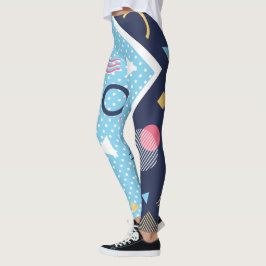 Leggings Forma geométrica azul claro de 80