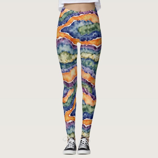 Leggings Formaciones de roca geológica y patrón de estratos (Anverso)