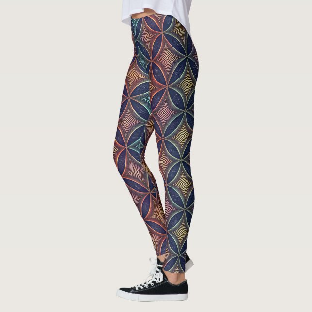 Leggings Formas 3D Iridescentes que Cambian | Futurista sin (Izquierda)