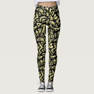 Leggings Formas abstractas 180318 - Oro brillante