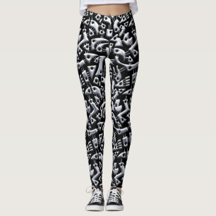 Leggings Formas abstractas 180318 - Plata brillante