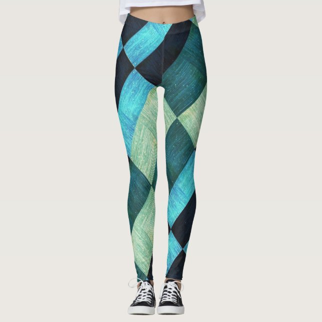 Leggings Formas abstractas de tonos azules (Anverso)