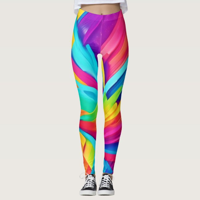 Leggings Formas abstractas vibrantes (Anverso)