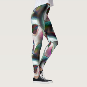 Leggings Formas curvadas de tablero de ajedrez en colores c