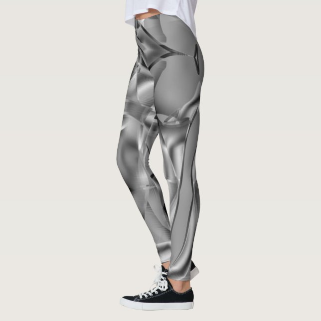 Leggings Formas curvadas grises, con tonos luminosos (Izquierda)