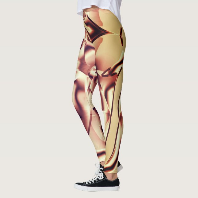Leggings Formas curvadas, rojas o burdeos, de tono beige (Izquierda)