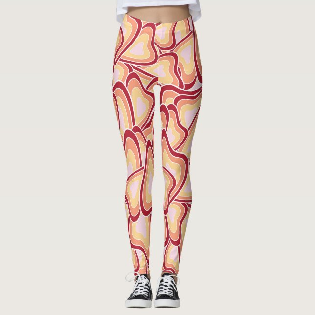 Leggings Formas de corazón orgánico pastel (Anverso)