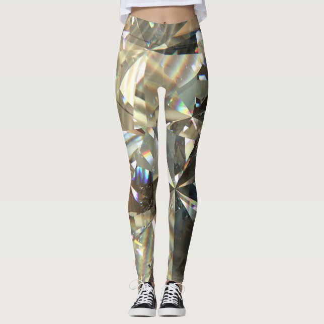 Leggings Formas de diamante triangular: textura en capas. (Anverso)