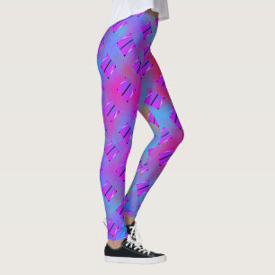 Leggings Formas de lino, círculos azules o hexágono abstrac
