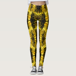 Leggings Formas doradas y profundidad oscura.