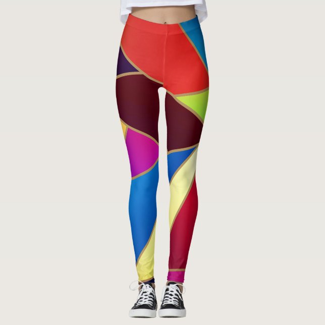 Leggings Formas geométricas coloridas (Anverso)
