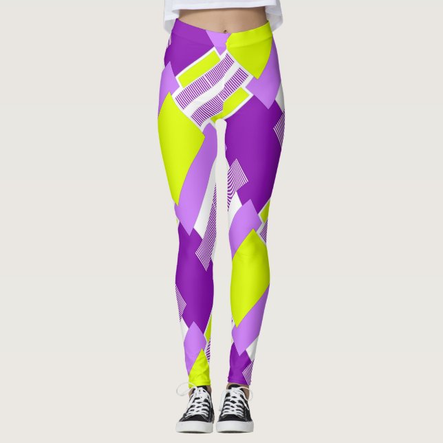 Leggings Formas geométricas de papel multicolor (Anverso)
