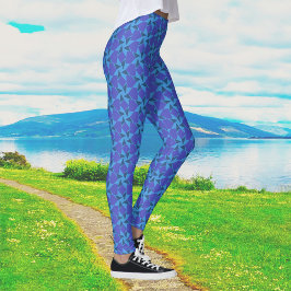 Leggings Formas geométricas en azul y turquesa
