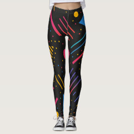 Leggings Formas geométricas, líneas, puntos en colores vibr