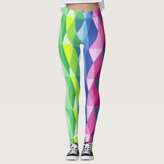 Leggings Formas geométricas modernas Patrón arco iris (Anverso)
